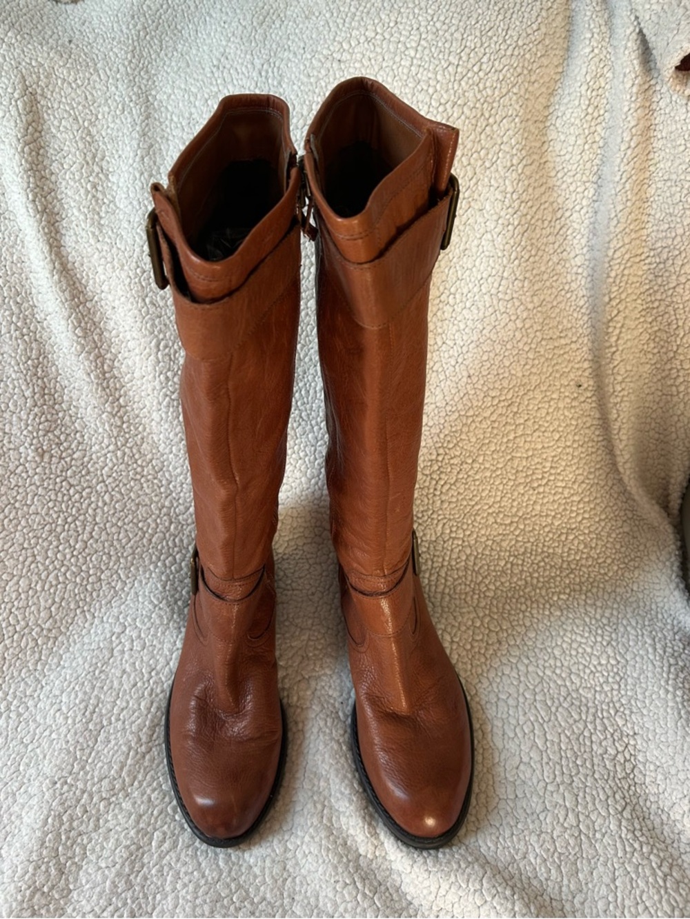 Franco Sarto Tall Leather Over-the-Knee Boots in Cognac